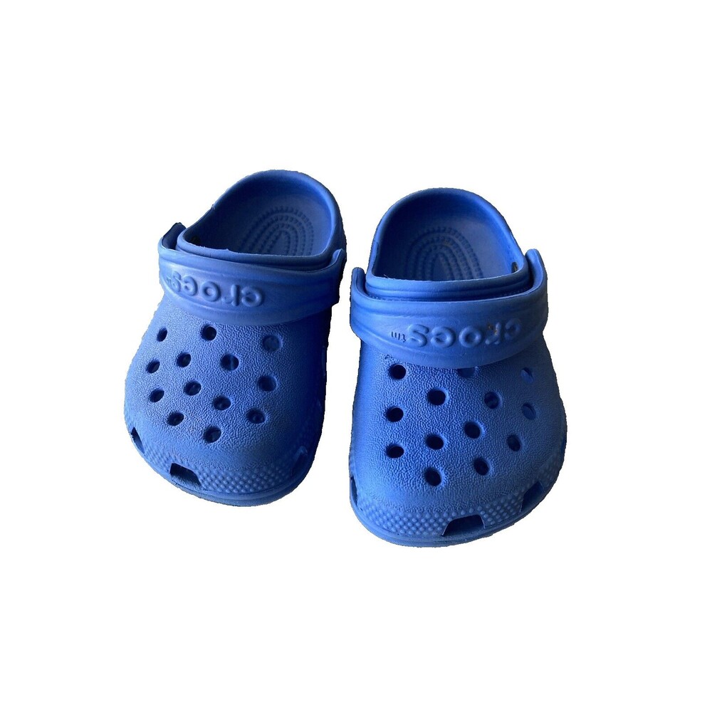 Crocs Clogs Baby Toddler Boys Girls Size 2-3 Blue Slip-On Sandals Shoes